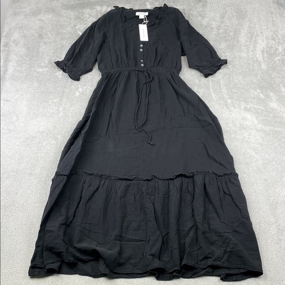 NEW Outerknown XS 100% Organic Cotton Elegant Black Women's Odyssey Dress‎